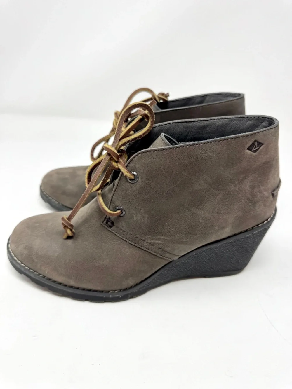 Sperry Women's Celeste Prow Wedge Ankle Booties - Gray Leather